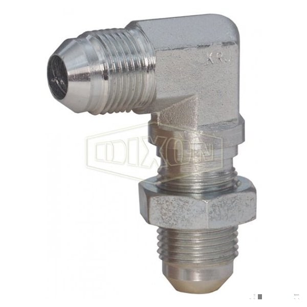 Dixon Bulkhead Elbow with Lock Nut, 1-5/16-12 Nominal, 37Deg Male Flare, Steel, Domestic 2701LN-16 - main